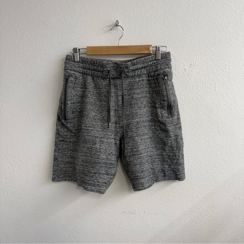 Helmut Lang Charcoal Marled Knit Drawstring Shorts